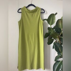 Roll collar stretch cotton pique sleeveless dress Talbots